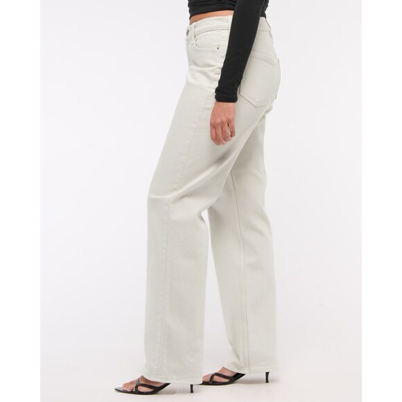 Abercrombie & Fitch Women 32 Jeans Short Curve Low Rise Baggy Stretch NEW - Picture 2 of 14